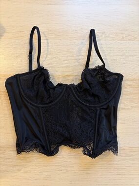 Abercrombie Black Lace and Satin Corset Size S
